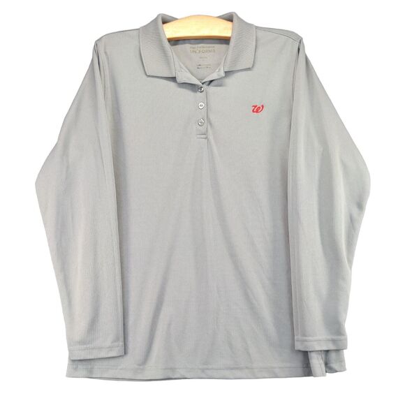 Walgreens High Performance Uniforms Polo Shirt Large Gray 100% Polyester - Picture 1 of 13